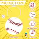 Liliaafar 24 Pcs Baseball Luggage Tags Bulk Baseball Ball Bag Tags for Travel Suitcase Keychain DIY Accessories 2.8'' PVC Name Labels Number ID Card with Metal Ring for Team Gifts