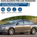 Window Visors Sun/Rain Guard Compatible with 2008 2009 2010 2011 2012 Chevy Malibu 08-12 Malibu Front+Rear Smoke Tint Outside Mount Tape-On Vent Window Wind Deflectors