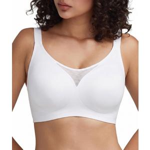 Redgray Wireless Bras for Women Seamless Minimizer Full Coverage Comfort Bralette Back Smoothing Everyday T Shirt Bra (X-Large, White) (White, XL)