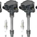 Ignition Coil Pack Iridium Spark Plugs Set of 4 Compatible with 2017-2020 Civic 2017-2020 CR-V Replacement for UF781 UF-781 3052059B013 CM11122 95660