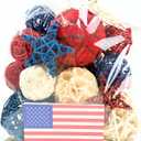 ANDALUCA American Flag Decorative 4th of July Large Vase Filler Bag with Orbs, Decorative Balls (Red, White & Blue)