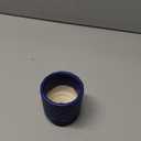 6" Embossed Daisy Flower Design Cobalt Blue & Brown Ceramic Planter Pot with Attached Saucer