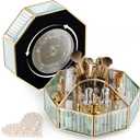 360 Rotating Makeup Organizer Spinning Vanity Organizer with Makeup Brush Holder for Countertop, Bathroom Storage, Skincare, Perfume & Cosmetic Organizer for Vanity (Clear)