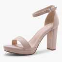 Shoe Land Women's Platform Heels - Chunky Block Heeled Sandals with Ankle Strap, Open Toe Dressy High Heels for Women, Comfortable Prom, Wedding & Party Pumps 2025, 9