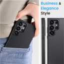 for Samsung Galaxy S Ultra Case Carbon Fiber,Fits MagSafe, Military-Grade Drop Cover,Sturdy Carbon Fiber for S Ultra Phone Case,6.8 Inch,Supports Wireless Charging, Black/Grey