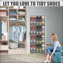 Windyun 40 Over The Door Shoe Organizer, Large Mesh Pocket Hanging Shoe Rack Hanger Large Capacity Gray Behind The Door Storage Holder for Dorm College Closet Entryway Bedroom Utility Room Women Men