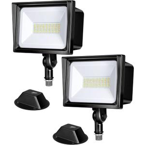 DEWENWILS 2-Pack 65W LED Flood Light Outdoor, 6670 LM Super Bright Security Lights Switch Controlled, IP65 Waterproof, 5000K Flood Lights Outdoor for Yard, Garage, Garden, UL Listed (Black-65 Watts)