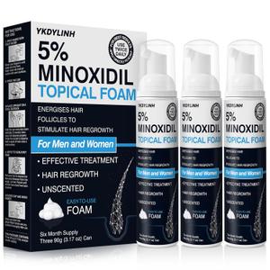 5% Minoxidil Foam Hair Regrowth Treatment for Men & Women, Prevents Hair Thinning & Strengthens Roots, Minoxidil Foam for Fuller, Healthier Hair,9.52 Ounce (Pack of 1)