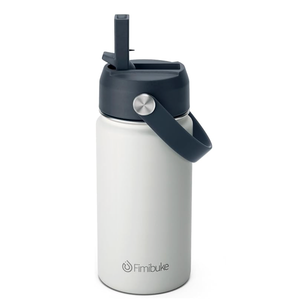 Fimibuke Kids Insulated Water Bottle, 14oz BPA FREE 18/8 Stainless Steel Travel Tumbler Double Wall Vacuum Leak Proof Kids Cup with Straw Metal Water Bottle for School Boys Girls(1 Pack, Harbor Grey)