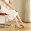 Kitten Heels Sandals for Women 2.5-inch Square Toe Flip Flop Thong Sandals for Summer Office Dress