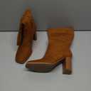 Juliet Holy Women’s Mid-calf Boots Chunky Stacked Heel Square Toe Side Zipper Slip-on Suede Winter Booties Size 6.5