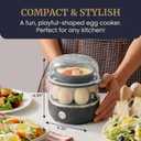 Elite Gourmet EGC1215B Easy Egg Cooker, Stainless-steel Heating Plate, Two-Tiered, 14-Egg Capacity, Soft, Medium, Hard-Boiled, Auto Shut-Off, Omelets, Poached Eggs, Measuring Cup, Piercing Pin, Black
