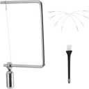 4 Pcs Cheese Slicer Wire Replacement For Marble Cheese Slicer Board,Cheese Cutter Wire for Block Cheeses Butter Cutting,Silver(Cheese cutting wire with frame)