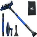 CARCAREZ 39" Extendable Car Snow Brush and Ice Scraper, Windshield Window Ice Snow Removal Snow Broom with Foam Grip 180 Pivoting Brush Head Snow Scraper for Car Auto Truck SUV (Blue)