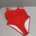 MELYUM High Waisted Bikini Sets for Women Two Piece Swimsuit Tummy Control Bathing Suit Cheeky Bottoms Push Up Top (X-Large, Red)