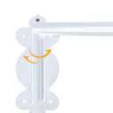 Swing Arm Curtain Rod, 47'' Long, 1.1'' Diameter, Rotate about 180 degrees, Detachable Ball Finial, White, 1 piece