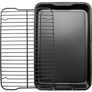 Foodi Non-Stick Bakeware Set, Repalcement for Ninja Foodi NeverStick Cookware with 19'' x 12'' Baking Sheet & Cooling Rack, Food Grade - No PFOA, Oven Safe up to 500⁰F, Dishwasher Safe Black
