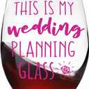 This is My Wedding Planning Glass,Bride to Be Gift Stemless Wine Glass for Women,Bridal Shower Game Winner Gifts,Engagement Party Decorations,Wedding Planner for Bride,Newly Engaged Gifts for her-44