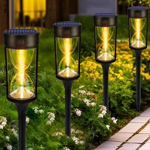Toodour Solar Pathway Lights Outdoor, 4 Pack Unique Solar Powered Lights with 4 Modes, Waterproof Auto On/Off Outdoor Light for Yard Garden Lawn Patio Walkway Driveway Decor Landscape Lighting