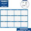 36" x 54" SwiftGlimpse 2027 Wall Calendar Erasable XXLarge Wet & Dry Erase Laminated 12 Month Annual Yearly Wall Planner, Reversible, Horizontal/Vertical, Navy