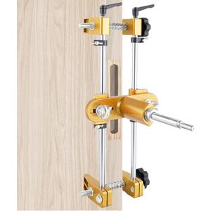 Meticuloso Door Lock Hole Opener Kit, Updated Lock Mortiser for Wooden Doors, Door Lock Installation Kit Mortising Machine Mortise Jig with 3 Drill Bits