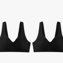 Hanes Womens Wireless Bra, Smooth Comfort Full-Coverage T-Shirt Bra for Women, 2-Pack, L