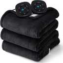 Bedsure Electric Blanket Queen Size  Dual Control Heated Blanket Queen, Fast Heating with 10 Time Settings & 10 Heat Settings, Warm Gift for Grandma (84x90 inches, Black)