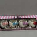 Silver Buffalo Sanrio Hello Kitty Different Color Bows 4 Pack Ceramic 3D Sculpted Mini Cup Set, Perfect as a Sugar, Cream, or Milk Set, 3.5 Ounces