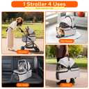 3-in-1 Foldable Pet Stroller for Small Dogs & Cats - Detachable Carrier, Car Safe Car Seat, Large Storage Basket (Grey)
