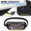 NovForth RFID Travel Money Belt - Anti-Theft Passport Holder Waist Pack with Large Capacity, Waterproof Fanny Pack for Men & Women, Adjustable Waist Wallet for Airport Security & Travel Accessories (Black)