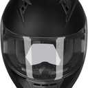 GLX GX11 Compact Motorcycle Helmet - Matte Black, Large - Full Face w/ Tinted Visor, DOT Approved (Black, L)