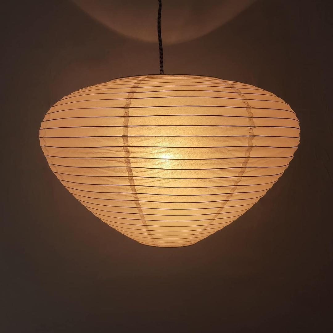 Mushroom Paper Lampshade17inch, White Folding Lamp,Interior Trim Lantern,Paper Ceiling Lamp Shade, 17.32 inches
