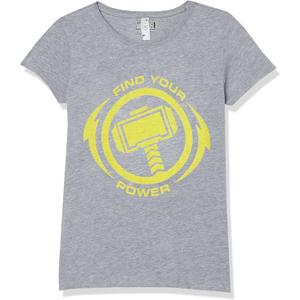 Marvel Little, Big Classic Thor Power Girls Short Sleeve Tee Shirt (XS)