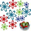 BYKITCHEN Felt Pan Separators, Set of 20 & 4 Different Sizes, Flower Glass Bowl Dish Separator Protectors for Stacking and Protecting Glassware, Cookware and More