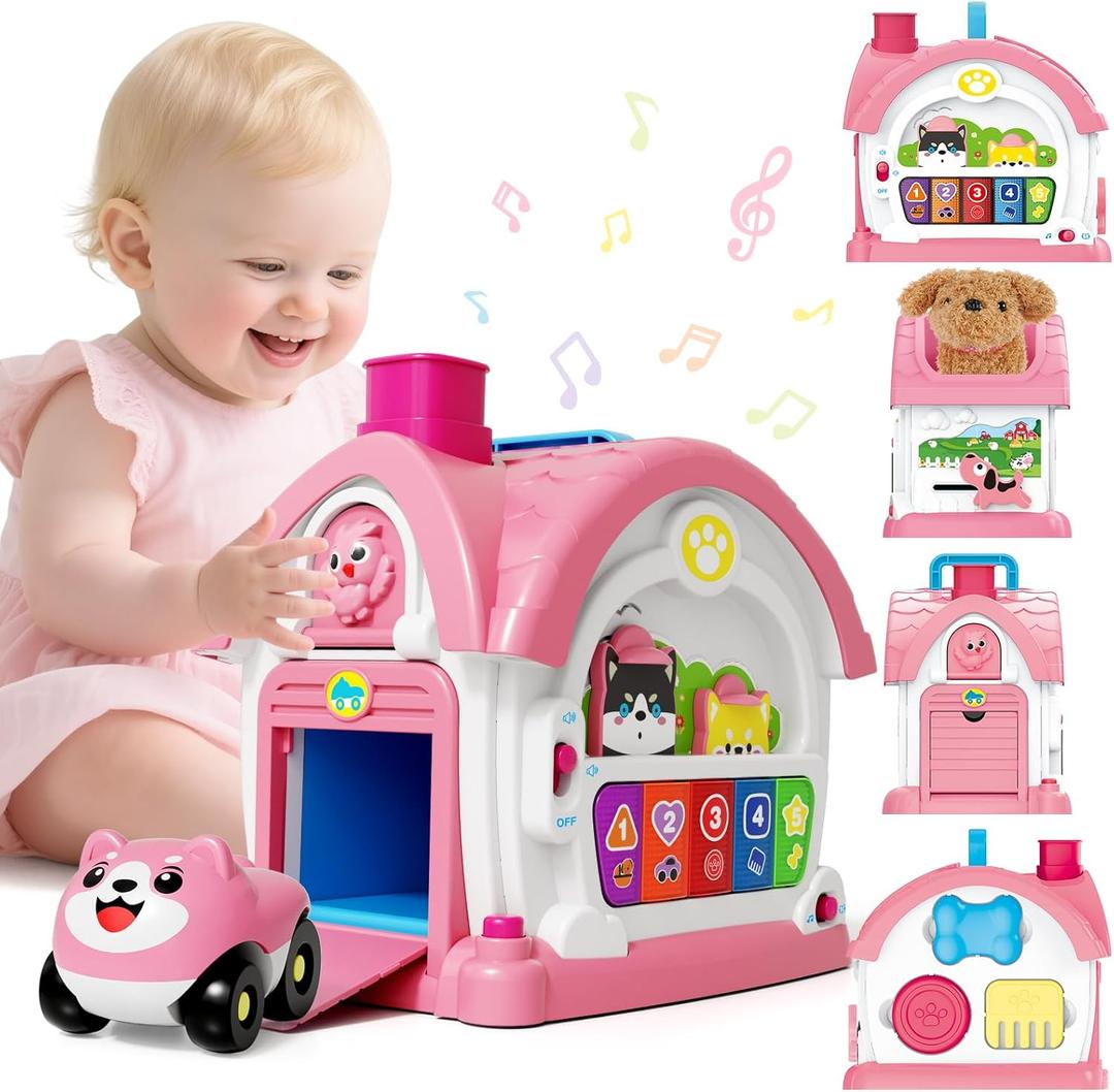 SpringFlower Baby Toddler Toys for 1 Year Old Girls, Montessori Musical Toddler Toys for 12-18 Months Kids, Musical Learning House for Infant Toddlers 1 2 3 Years Old Baby Girl Gifts