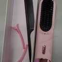 Go Brush Pro 2026 Hair Straightener Brush 300 Million Negative Ionic Portable Hair Straightener Comb for Women with 4 Temps Fast Heating MCH Ceramic Coating Smooth Frizz Hair Light Pink