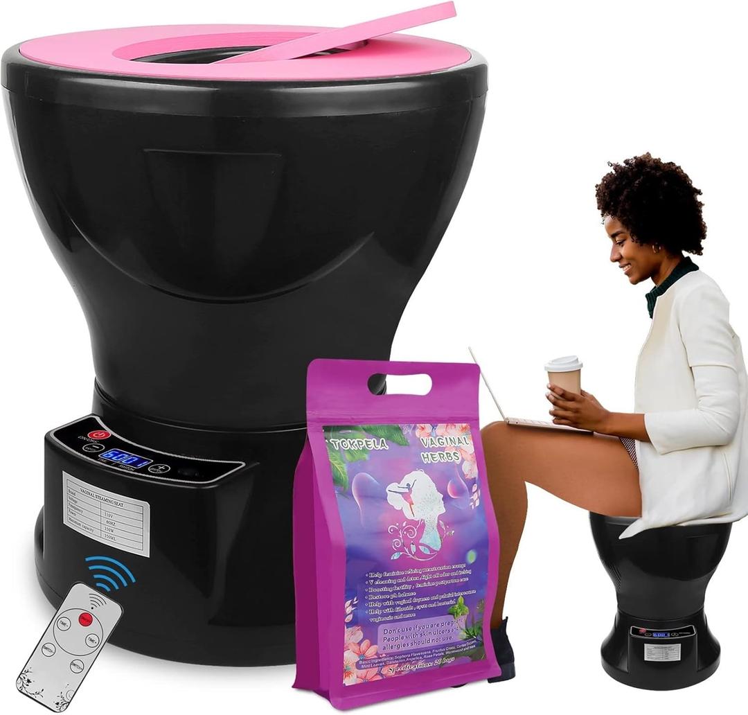 Yoni Steam Pot, Yoni Steam Kit, V Steam at Home Kit with 20 Bags Yoni Herbs, Yoni Seat for Women V Cleaning, Ph Balance, Postpartum Care and more (Black) Yoni Steam Pot, Yoni Steam Kit, V Steam at Home Kit with 20 Bags Yoni Herbs, Yoni Seat for Women V Cleaning, Ph Balance, Postpartum Care and more (Black)