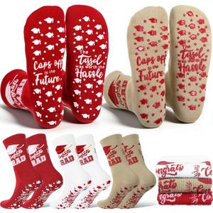 3 Pairs 2026 Graduation Gifts Grip Pilates Socks Graduation Non Slip Yoga Sock for College High School Present