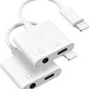 [Apple MFi Certified] 2 Pack Lightning to 3.5mm Headphone Jack Adapter, 2 in 1 Headphone Adapter Aux Audio and Charger Adapter Dongle Cable Splitter Compatible with iPhone14/13/12/11/XS/XR