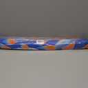 Blue and Orange Japanese Mahjong Mat for Table, Modern Asian Japanese Koi 31.5" x 31.5" Non-Slip & Noise Reduction Mahjong Mat for Poker Dominoes Cards & Board Games