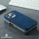 AKANTRA Alcantara Case for Apple iPhone 15, Handmade Half-Wrapped Synthetic Suede Cover, Compatible with Magsafe Wireless Charging (iPhone15, Gray)