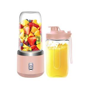 Personal Blender for Shakes & Smoothies, 400ml 2 To-Go Portable Cups & Lids, Easy Clean, High-Speed Mixer for Juices, Kitchen, Baby Food Powerful Motor, Safe Double Tap (Pink)