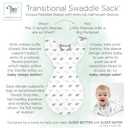 Amazing Baby Transitional Swaddle Sack, Arms Up Half-Length Sleeves & Mitten Cuffs, Swaddle for Newborn Transition to Baby Sleep Sack Wearable Blanket, Medium, 3-6 Month, 14-21 lb, On Safari