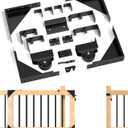 Sliding Gate Kit Heavy Duty Rolling Gate Hardware Kit with Gate Latch for Smooth, Secure Gate Operation, Black