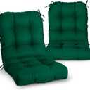 EAGLE PEAK Tufted Outdoor/Indoor Seat/Back Chair Cushions, Set of 2, 42'' x 21'', Dark Green