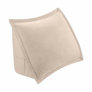 Vellux Heathered Jersey Knit Wedge Pillow (20" x15”x8”) Bed Reading Pillows - Ultra-Soft & Cozy T-Shirt- Throw Pillow with Pocket - Back Rest for Back Support - for Sitting in Bed (Taupe)