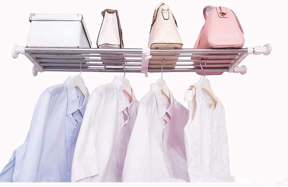 Hershii Tension Shelf Expandable Rod Closet System Heavy Duty Clothes Hanger Adjustable DIY Storage Organizer Freestanding Partitions Shoe Rack (23.62 - 31.49 inches, Ivory)