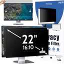 [2-Pack] 22 Inch Privacy Screen for Computer Monitor 16:10 Aspect Ratio, Eye Protection Anti Blue Light Glare Shield, 22inch Removable Black Blackout Anti Spy Desktop Security Private Filter