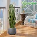 4ft Artificial Snake Plant 46in Faux Sansevieria Plants, Fake Floor Plant for Indoor Outdoor, Front Porch Patio Home Office Decor, Mother-in-Laws Tongue, Green 1Pcs