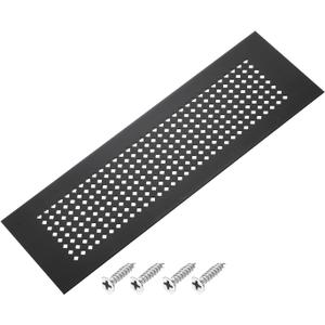 PATIKIL 12 x 3 Inch Door Air Vent Cover, Aluminum Grille Ventilation Cover Louvered Diamond Hole with Mounting Screws for Cabinet Wardrobe Door, Black